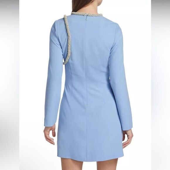 NWT SIMKHAI Katharine Embroidery Cut-out Mini Dress French Blue Size 4 - Picture 5 of 16